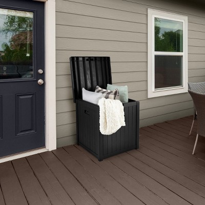 Black 50 Gallon Lockable Plastic Deck Storage Box