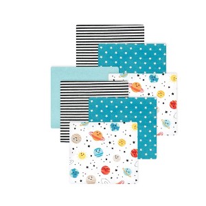 Little Treasure Hudson Baby Boys Cotton Poly Flannel Receiving Blankets 7Pk Multipack - 1 of 2
