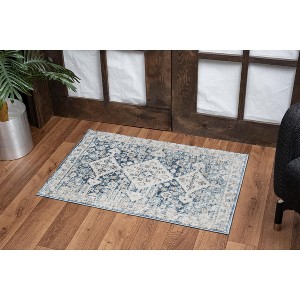 Blue 2 ft. x 3 ft. Area Rug ¨C Soft Durable Polyester Accent Rug for Living Room, Bedroom, or Entryway - Nertpow - 1 of 4