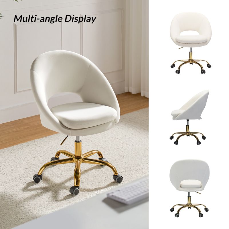Hector Velvet  Ergonomic Swivel Office Desk Chair with Adjustable Height | Karat Home, 5 of 16
