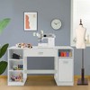 Tangkula Sewing Craft Table Home Office Computer Desk w/ Storage Shelves & Drawer - 4 of 4