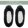 Ballerina Knit Pom Womens Plush Lined Cozy Non Slip Indoor Soft Slipper - Black, Medium - 2 of 4
