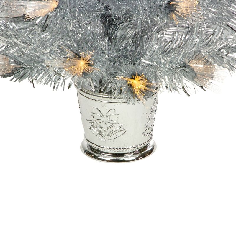 Northlight 3' Pre-Lit Silver Fiber Optic Artificial Christmas Tree, Warm White Lights, 6 of 7