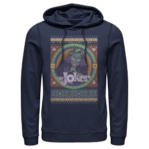 Men's Batman Ugly Christmas Joker Pull Over Hoodie - 1 of 3
