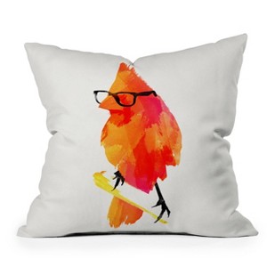 Robert Farkas Punk Bird Square Throw Pillow Orange - Deny Designs - 1 of 4