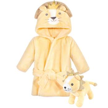 Hudson Baby Plush Bathrobe and Toy Set, Royal Lion, One Size