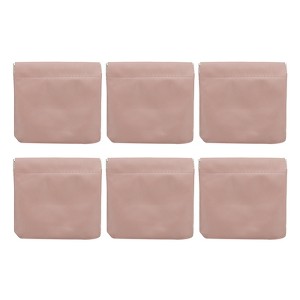 Unique Bargains Mini Waterproof PU Leather Portable Mini Cosmetic Bags 6 Pcs - 1 of 4