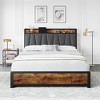 Bed Frame with Linen Upholstered Headboard, 4 Storage Drawers & Charging Station, Platform Bed, No Box Spring Needed, Easy Assembly - 4 of 4