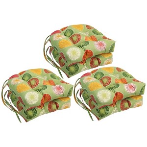 Blazing Needles, 16-inch Spun Polyester Outdoor U-shaped Tufted Chair Cushions (Set of 6) - 1 of 1