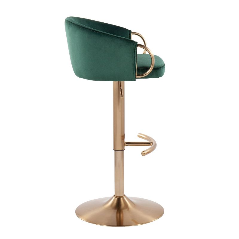 Set of 2 Claire Adjustable Barstools Gold/Green - LumiSource, 4 of 11