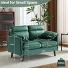 Karl Home |48.8 inchWide Suede Curved Arm Double Sofa Small Loveseat With Cushions - 3 of 4