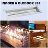 Rectangular Stainless Steel Fire Pit Kit with Burner, Hose Kit, for Propane & Natural Gas, Silver - 3 of 4