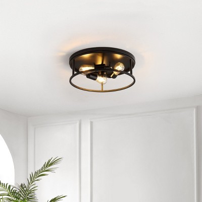 Broux 18" Black LED Industrial Flush Mount
