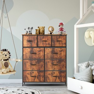 DOMETOUR Dresser for Bedroom 9 Drawer Fabric Storage Tower, Storage Cabinet Tall Chest Organizer Unit Bins Living Room Entryway Closet-Gray - 1 of 4