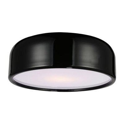 CWI Lighting Campton 3 Light Drum Shade Flush Mount With Black Finish