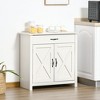 HOMCOM 32" Farmhouse Barn Door Style Sideboard, Buffet Storage Cabinet Coffee Bar for Living Room or Entryway - 3 of 4