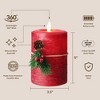 LumiPur Signature Christmas Collection Flickering Flameless LED Wax Pillar Candle Red - 3 of 4