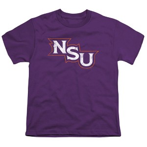 Northwestern State University Distressed Primary Logo Kids T-Shirt For Youth Purple - 1 of 4