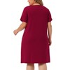 Agnes Orinda Women's Plus Size Prints Short Sleeves Lounge Nightgowns - 4 of 4
