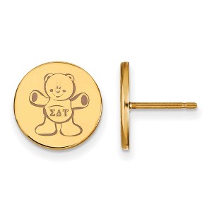 Black Bow Jewelry 14k Yellow Gold Plated Sterling Silver Sigma Delta Tau Greek Life Stud Earrings - 1 of 3