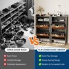 Shoe Storage Cabinet with 2 Flip Drawers, Fluted Narrow Shoe Storage Cabinet Organizer with Legs - 3 of 4