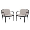 Outdoor PP Club Chair, White Frame with Green Cushion, Set of 2 - 2 of 4