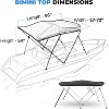 SereneLife 4 Bow Bimini Top Boat Cover – Black (SLBT478G.5) - 3 of 4