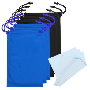 Unique Bargains Protective Storage Pouch Draw String with Cleaning Cloths 6 Pcs 11" x 7" - 1 of 4
