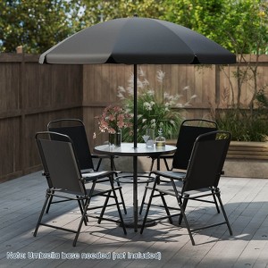 Costway 6 Pieces Patio Dining Set with Umbrella Outdoor Table and Chairs Set for Garden - 1 of 4