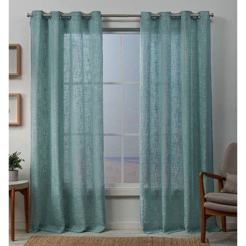 54 X84 Sena Two Way Slub Yarn Sheer Grommet Top Curtain Panel