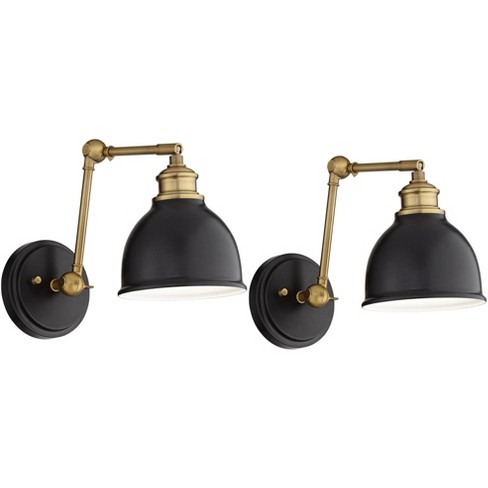 Zara Palm Lamp with Shade - Antique Brass + Black – Greenslades Furniture