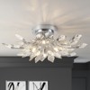 Rennnsan Embrith 21" W 4 - Light Sputnik Crystal Modern Glam Dimmable Semi Flush Mount in Silver - 2 of 4