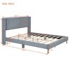 Queen Size Corduroy Upholstered Platform Bed with Metal Legs - ModernLuxe - 3 of 4