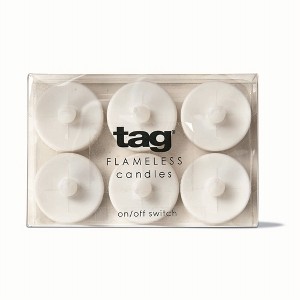 tagltd Set of 6 LED Tealights - Flameless White Tea Light Candles for Everyday Use - Safe Plastic, 1.38" H x 1.5" Dia - 1 of 2