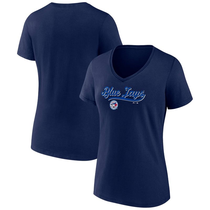 MLB Toronto Blue Jays Women&#39;s V-Neck Core T-Shirt, 1 of 4