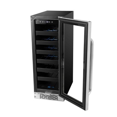 Whynter BWR-208SB 12 inch Built-In 20 Bottle Undercounter Stainless Steel Wine Refrigerator with Reversible Door, Digital Control, Lock and Carbon