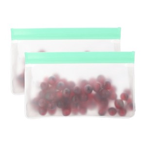 Unique Bargains Reusable Leakproof Zip PEVA Freezer Food Storage Bags 2 Pcs - 1 of 4
