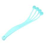 Unique Bargains Silicone Body Scrubber Massage Back Washer Body Shower with Long Handle Blue
