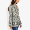 Anna-Kaci Women's Button Down Blouse with Animal Print and Ruffle Trim V-Neck Casual Top - 3 of 4