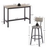 DSVIMOY Counter and Bar Stool Set with 4 PU Soft Seat Stools with Backrest for Kitchen and Dining, Gray, 50.79"*27.36"*6.1" - 3 of 4