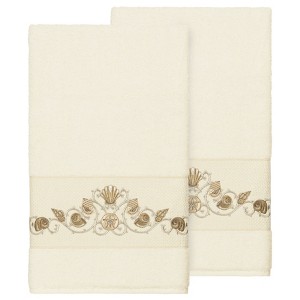 Linum Home Textiles 100% Turkish Cotton BELLA Embellished Towel Set - 1 of 2