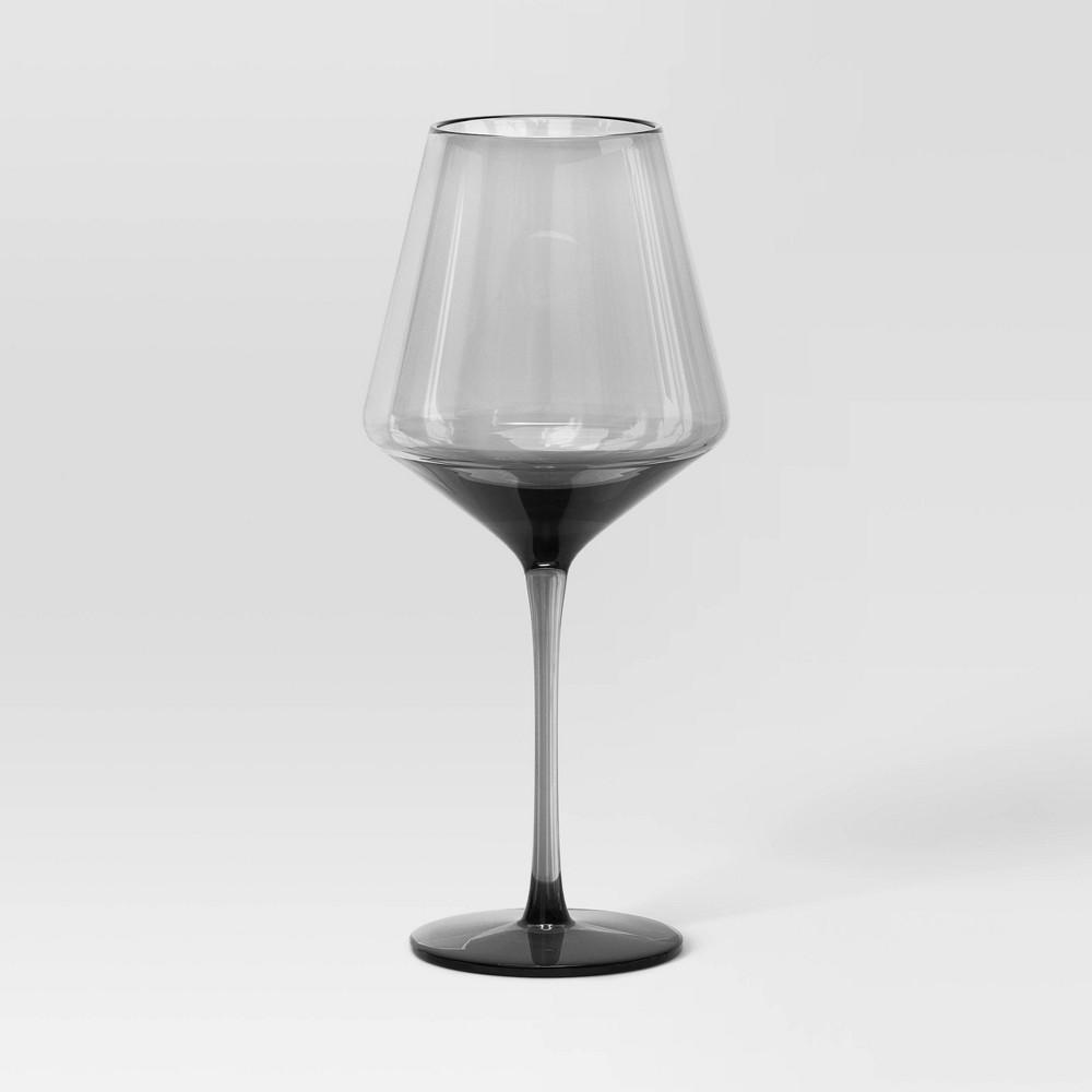 Photos - Glass 19.6oz Stemmed Wine  Gray - Threshold™