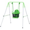 Outsunny Toddler Swing Set with Metal Stand, Safety Seat Belt, Baby Swing Set for Kids Aged 6-36 Months, Green - 4 of 4
