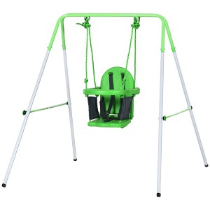 Toddler Swing Set with Metal Stand, Safety Seat Belt for Kids Aged 6-36 Months Indoor & Outdoor Use - 1 of 4