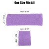 Unique Bargains Stretchy Cotton Blend Sweat Absorbing Sport Headband Wristband Light Purple 3 pcs - 4 of 4