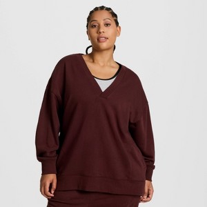 Champion Women's Long Sleeve V-Neck French Terry Pullover - 1 of 4