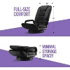 Swivel Gaming Floor Chair 6 Adjustable Positions, Lumbar Support, Removable Cover, Arm Rests, Foldable, Stylish Red, Blue with Black Stripe Maple99 - 2 of 4