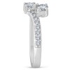 Pompeii3 1 1/2 Ct Diamond Engagement Two Stone Forever Us Ring Set White Gold - 2 of 4