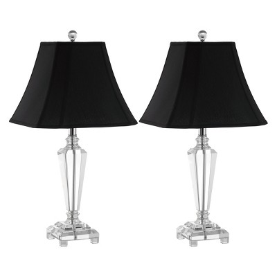 (Set of 2) 24.5" Lilly Crystal Table Lamp Clear (Includes CFL Light Bulb) - Safavieh