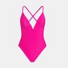 Women's Deep V Neck Crisscross One Piece Swimsuit -Cupshe - 4 of 4